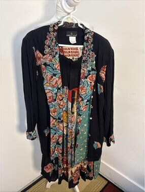Vintage Carole Little Moulin Rouge Skirt/Jacket Set Size 16 Stunning Art To Wear
